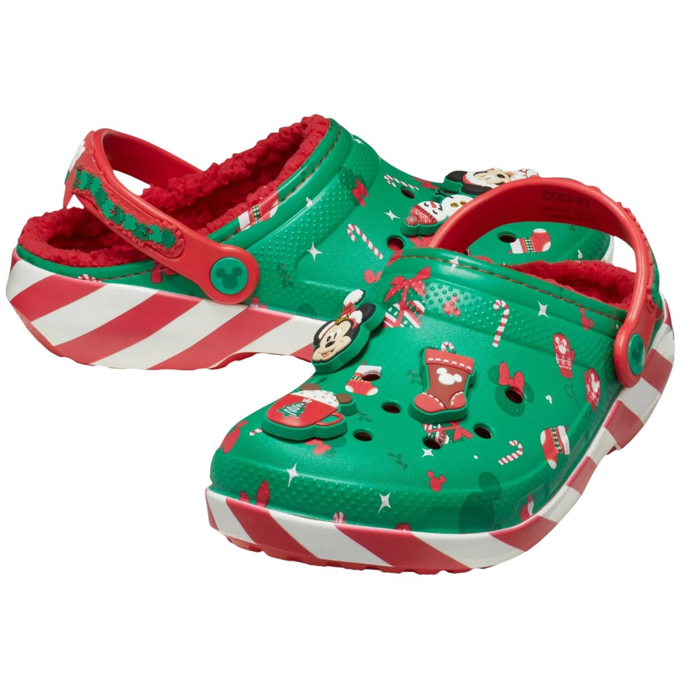 Crocs Mickey Mouse Disney Fleece Lined Christmas Holiday Clogs Women's Size 6